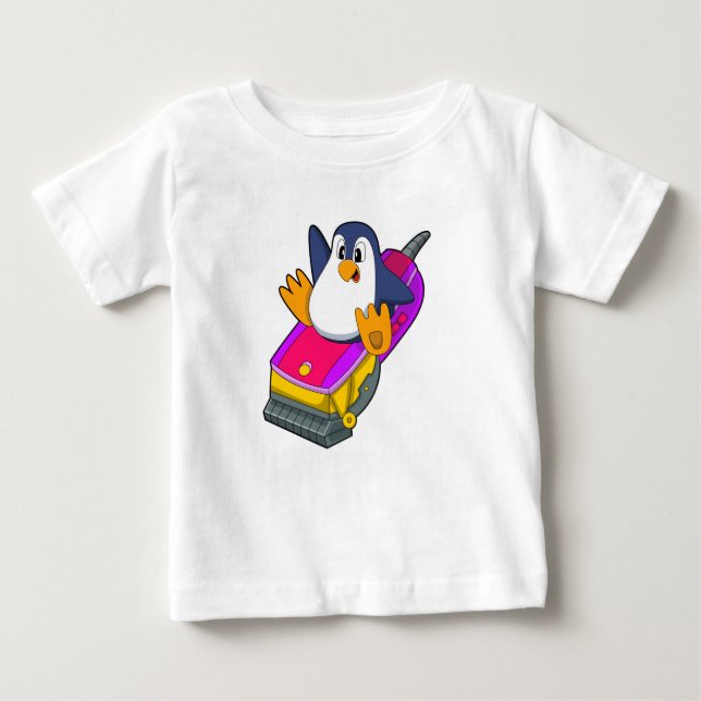 Penguin as Hairdresser with Razor Baby T-Shirt (Front)