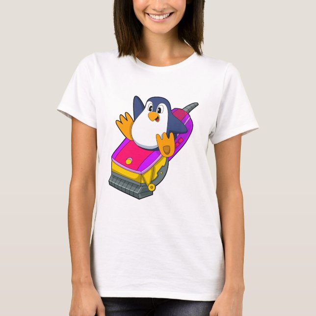 Penguin as Hairdresser with Razor T-Shirt (Front)