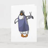 Penguin as Hairdresser with Scissors