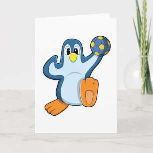Penguin as Handball player with Handball Card