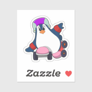 Penguin as Inline Skater with Inline Skates
