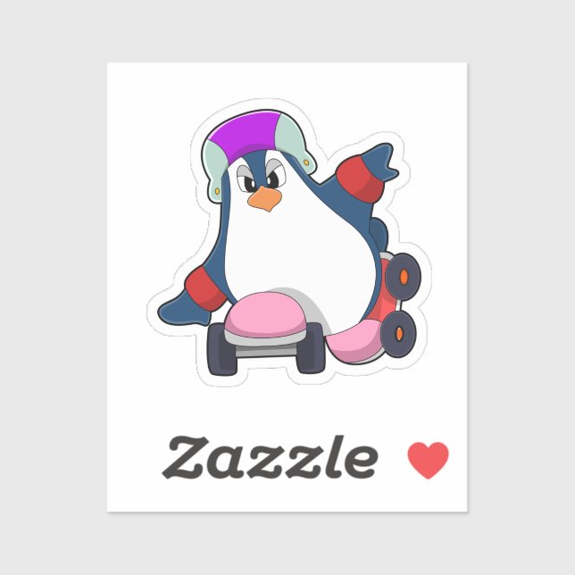 Penguin as Inline Skater with Inline Skates (Sheet)