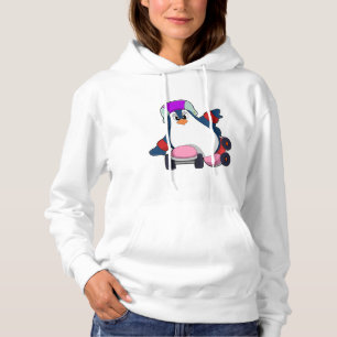 Penguin as Inline Skater with Inline Skates Hoodie