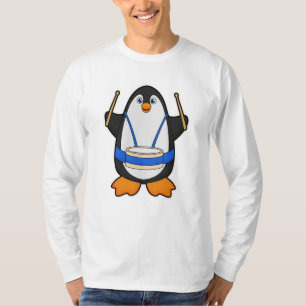 Penguin as Musician with Drum T-Shirt