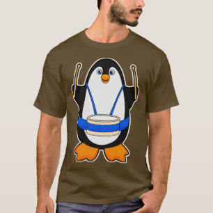 Penguin as Musician with Drum T-Shirt