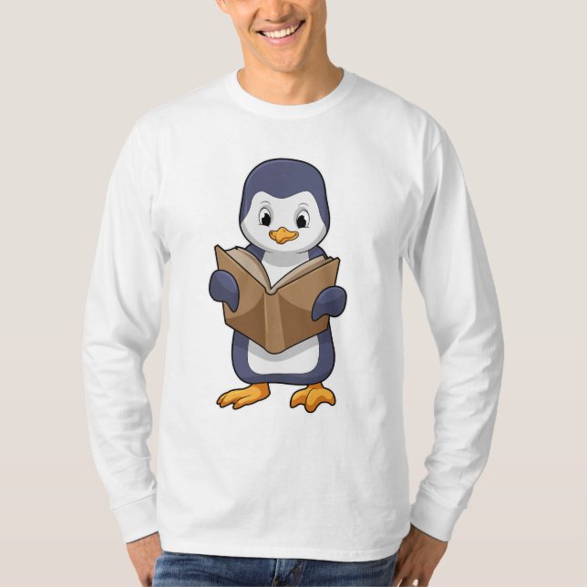 Penguin as Nerd with Book T-Shirt (Front)