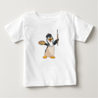Penguin as Painter with Paint brush & Colour