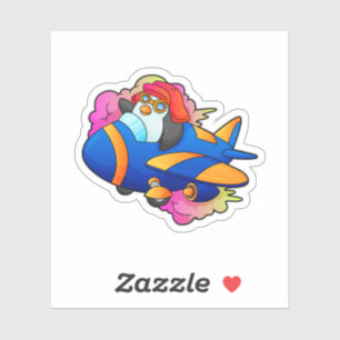 Penguin as Pilot with Plane