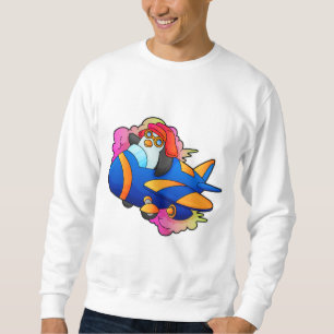 Penguin as Pilot with Plane Sweatshirt