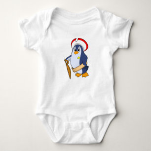 Penguin as Pirate with Hat Baby Bodysuit