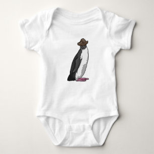Penguin as Pirate with Hat Baby Bodysuit
