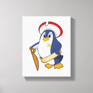 Penguin as Pirate with Hat Canvas Print