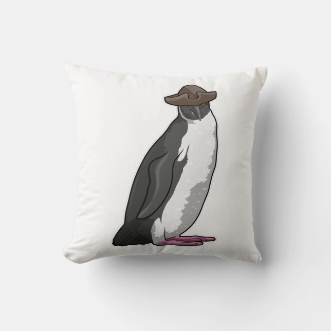 Penguin as Pirate with Hat Cushion (Front)