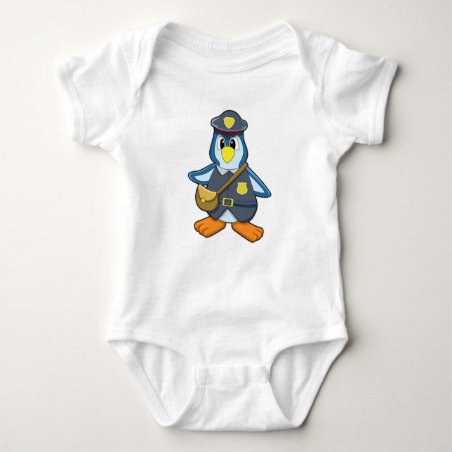 Penguin as Policewoman with Handbag Baby Bodysuit (Front)