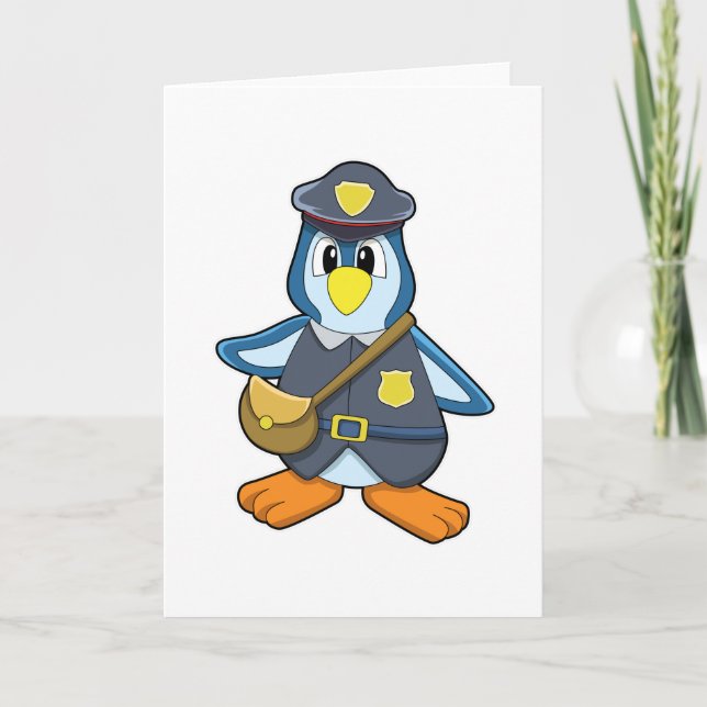 Penguin as Policewoman with Handbag Card (Front)