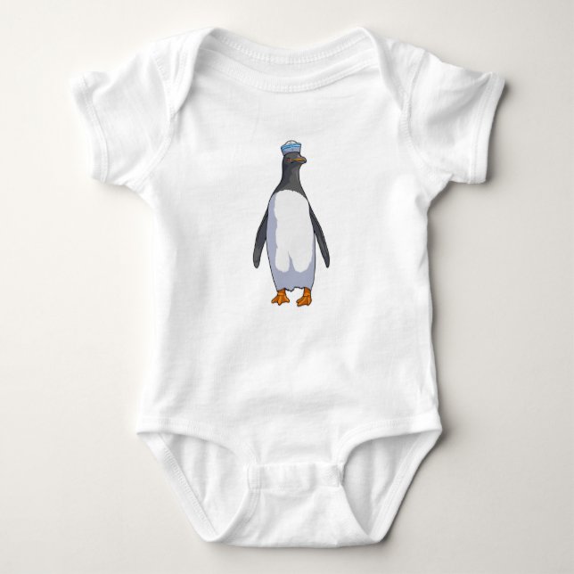 Penguin as Sailor with Hat Baby Bodysuit (Front)