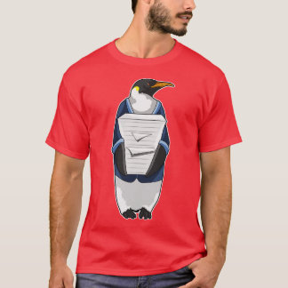 Penguin as Secretary with Stack of paper T-Shirt