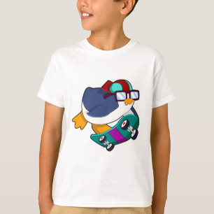 Penguin as Skater with Skateboard T-Shirt