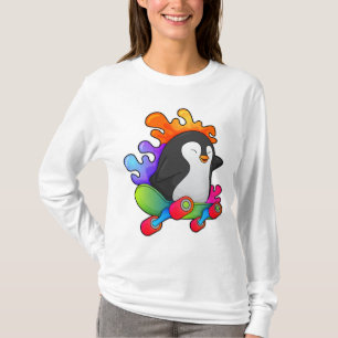 Penguin as Skater with Skateboard T-Shirt
