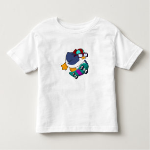 Penguin as Skater with Skateboard Toddler T-Shirt