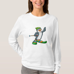 Penguin as Skier with Ski & Cap T-Shirt