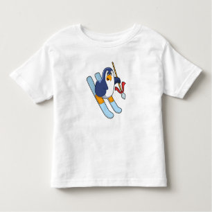 Penguin as Skier with Ski Toddler T-Shirt