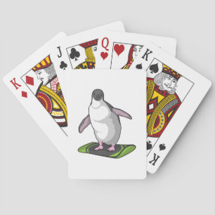 Penguin as Snowboarder with Snowboard Playing Cards
