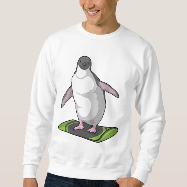 Penguin as Snowboarder with Snowboard Sweatshirt (Front)
