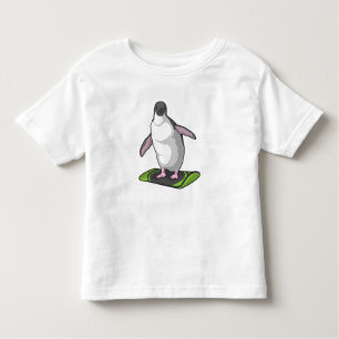 Penguin as Snowboarder with Snowboard Toddler T-Shirt