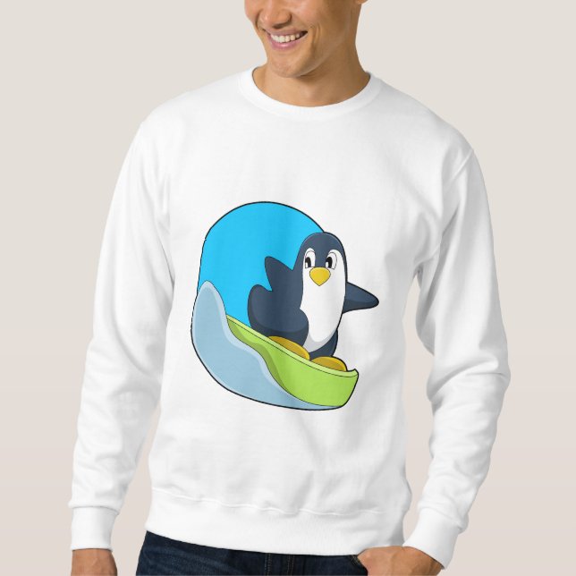 Penguin as Snowboarder with Sonowboard.PNG Sweatshirt (Front)
