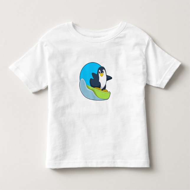 Penguin as Snowboarder with Sonowboard.PNG Toddler T-Shirt (Front)