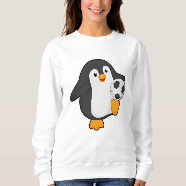 Penguin as Soccer player with Soccer ball Sweatshirt (Front)