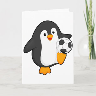 Penguin As Soccer Player With Soccer Ball T Shirt  Card