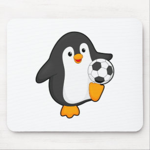 Penguin As Soccer Player With Soccer Ball T Shirt  Mouse Pad