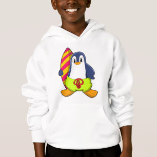 Penguin as Surfer with Surfboard