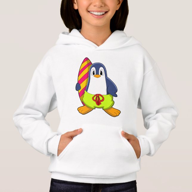 Penguin as Surfer with Surfboard (Front)