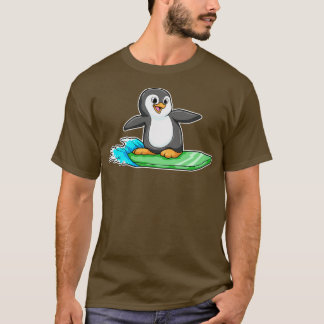 Penguin as Surfer with Surfboard 2 T-Shirt