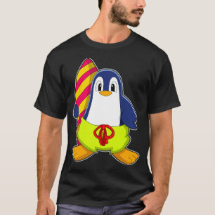 Penguin as Surfer with Surfboard T-Shirt