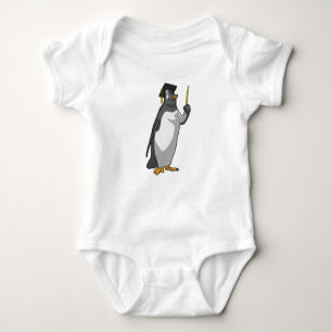 Penguin as Teacher with Pointer Baby Bodysuit