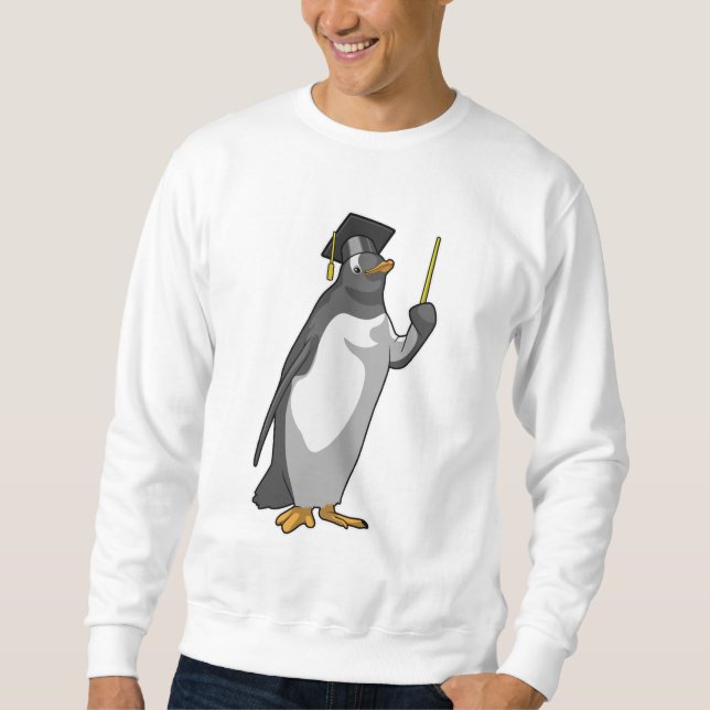 Penguin as Teacher with Pointer Sweatshirt (Front)