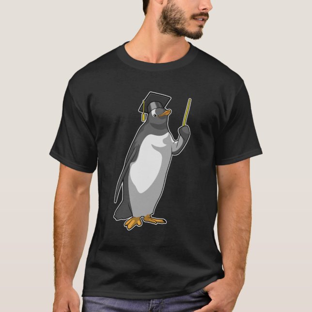 Penguin as Teacher with Pointer T-Shirt (Front)