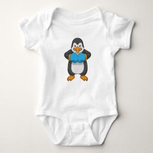 Penguin at Boxing with Boxing gloves Baby Bodysuit