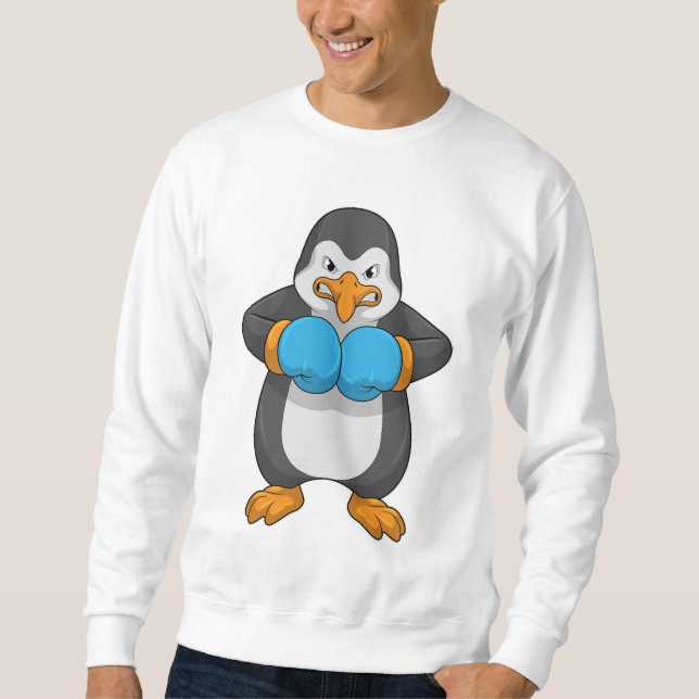Penguin at Boxing with Boxing gloves Sweatshirt (Front)