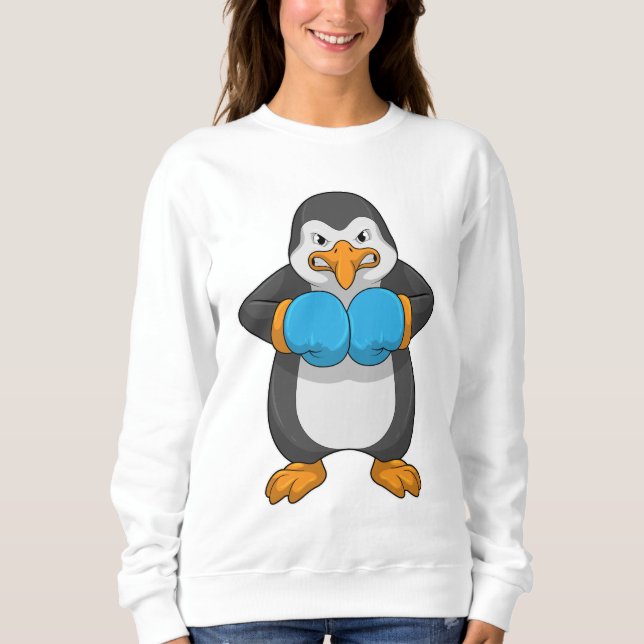 Penguin at Boxing with Boxing gloves Sweatshirt (Front)