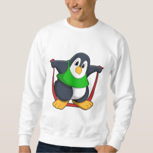 Penguin at Fitness with Skipping rope.PNG Sweatshirt