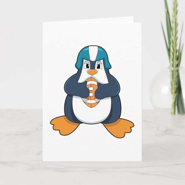 Penguin at Football Sports Card (Front)
