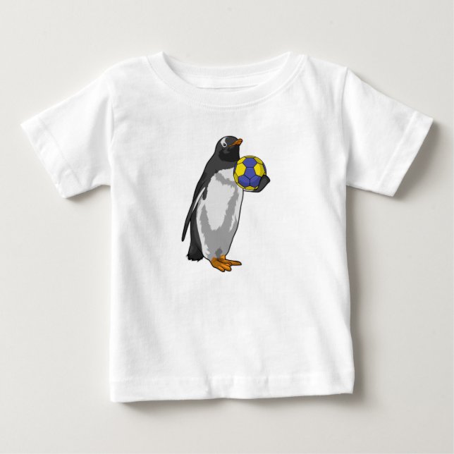 Penguin at Handball Sports Baby T-Shirt (Front)