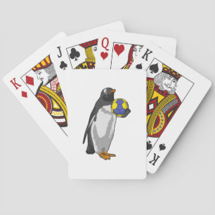 Penguin at Handball Sports Playing Cards