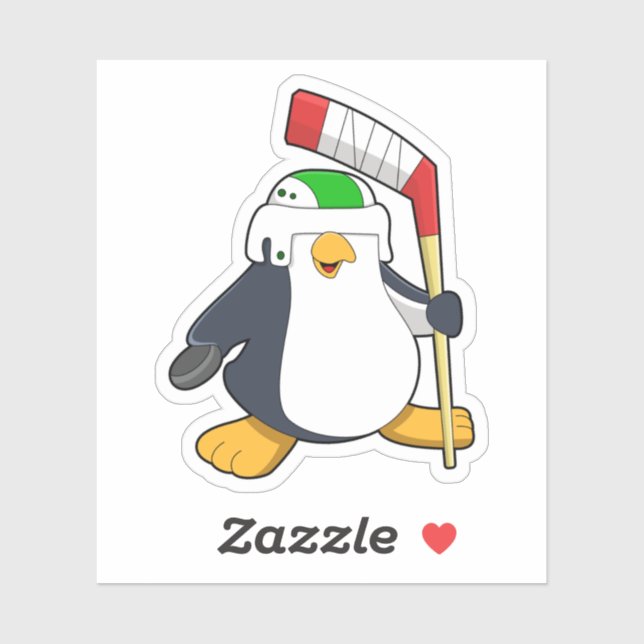 Penguin at Ice hockey with Ice hockey stick (Sheet)