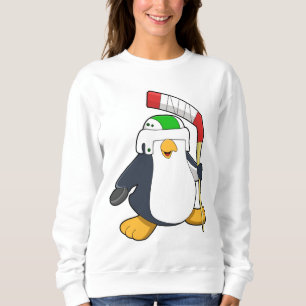 Penguin at Ice hockey with Ice hockey stick Sweatshirt